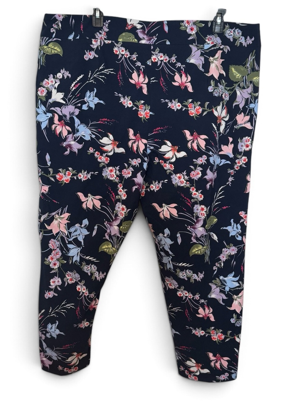 NWT  Navy Floral Pants w/Tummy Control  PLUS SIZE: 3X   #3 - Picture 5 of 11